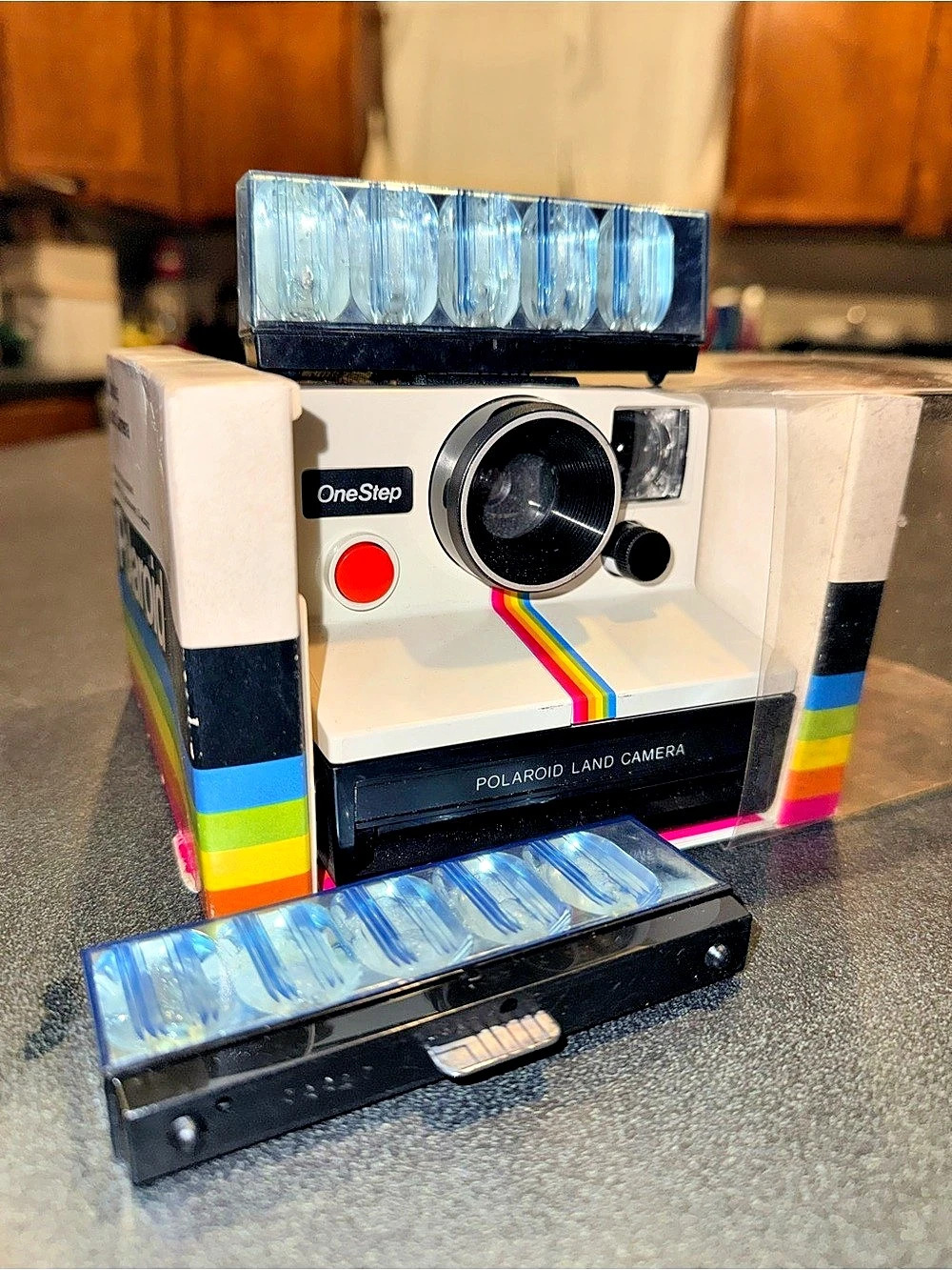 Polaroid OneStep Land Camera Film Camera with Flash Bar
